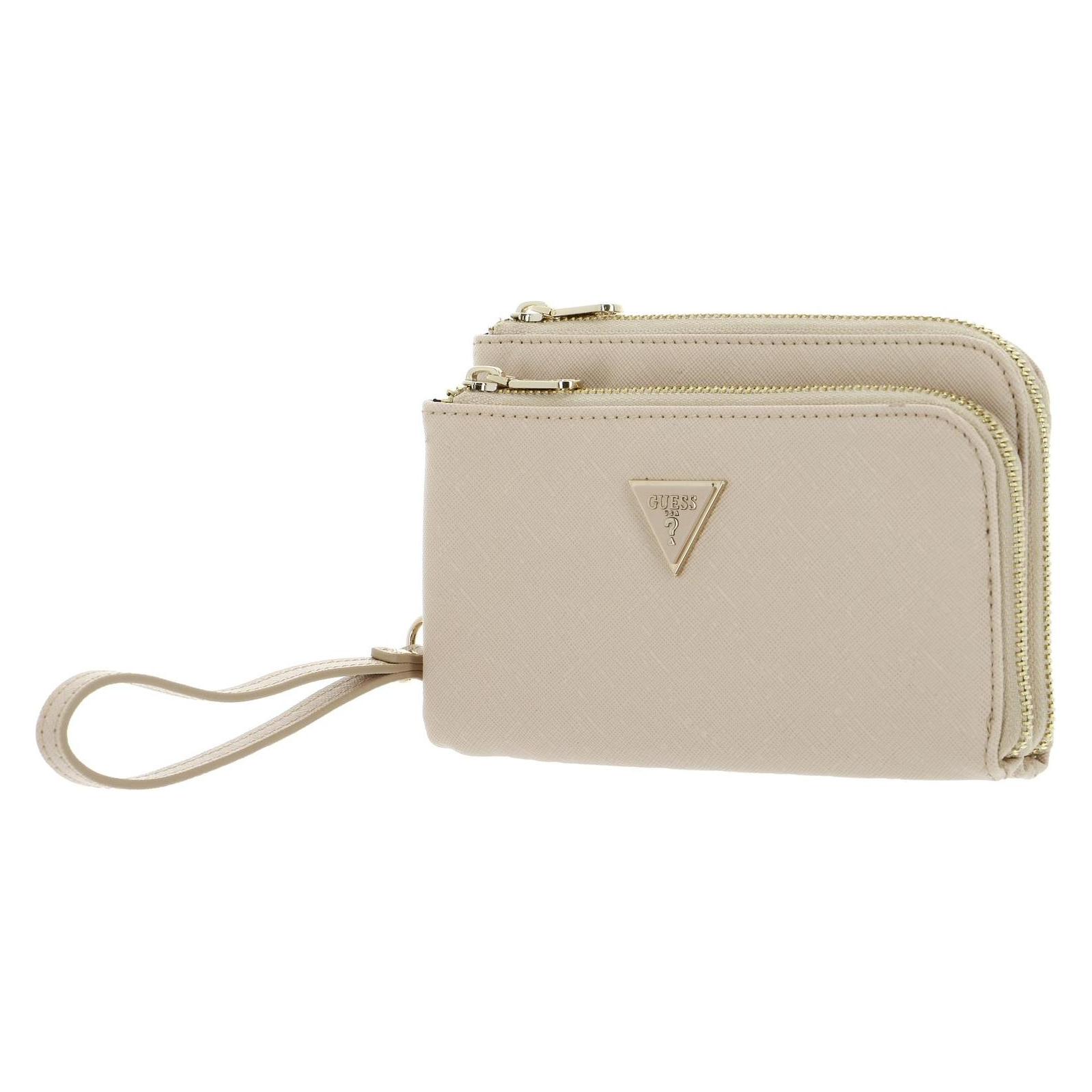 Guess, Damen, Handtasche, Double Flat Pouch, Beige
