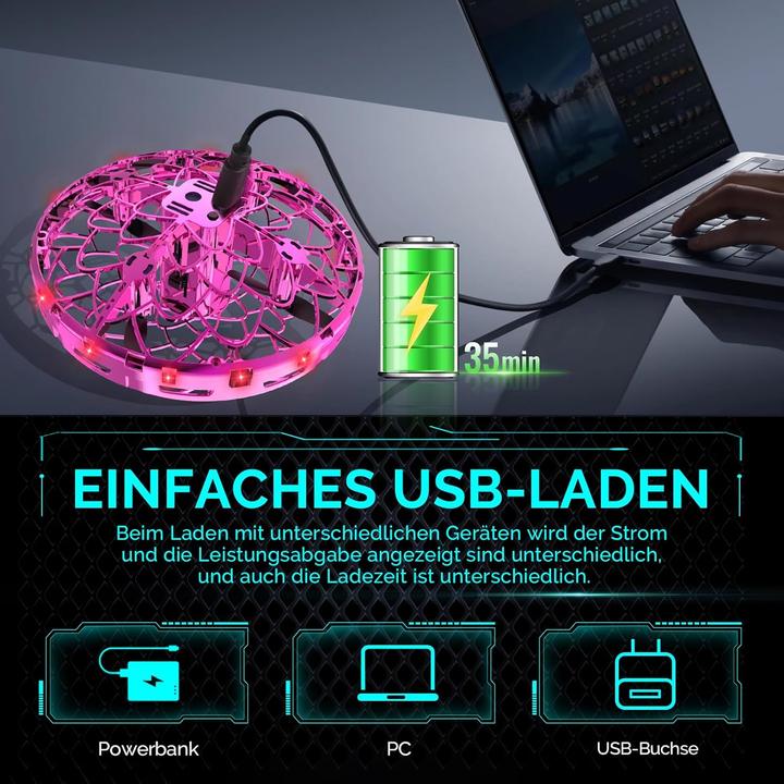 Image du produit Semai Mini UFO Drohne mit LED-Licht und Handsteuerung