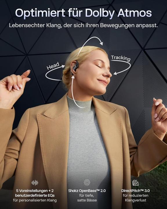 Produktbild Shokz OpenFit Pro Open-Ear-Kopfhörer mit Geräuschreduzierung (ANC, Keine Geräuschunterdrückung, 50 h, Kabellos)