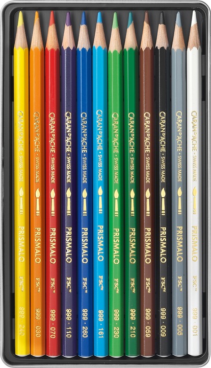 Produktbild Caran d'Ache Prismalo Aquarelle Metallschachtel (Mehrfarbig, 12 x)