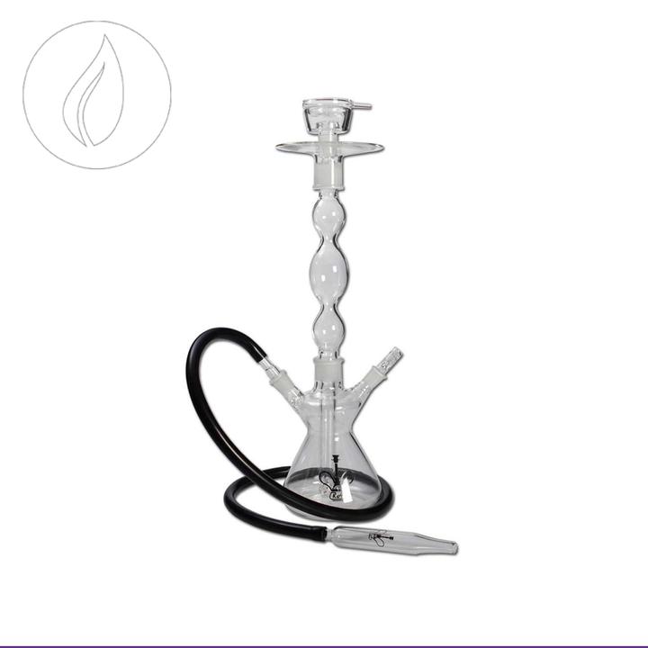 Kulu RA Shisha verre borosilicaté avec tuyau noir (54 cm)