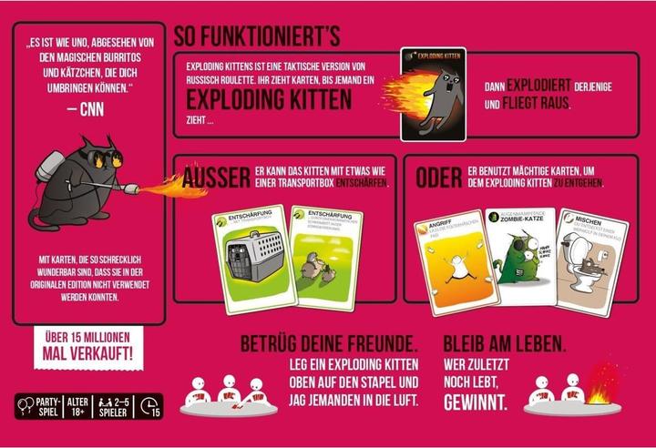 Produktbild Asmodée Exploding Kittens (Deutsch, 2 - 5 Spieler)