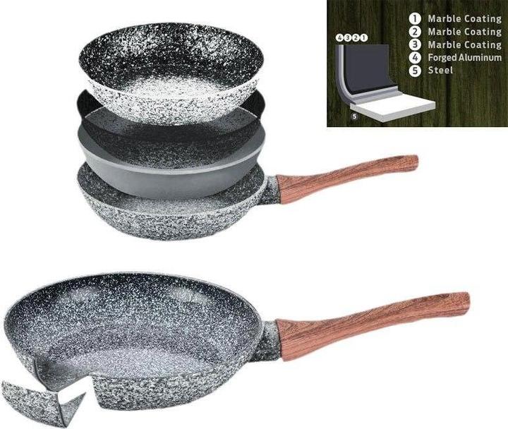 Produktbild Kinghoff GRANITE FRY 28cm GRANIT WOOD KH-1029 (28 cm, Aluminiumguss)