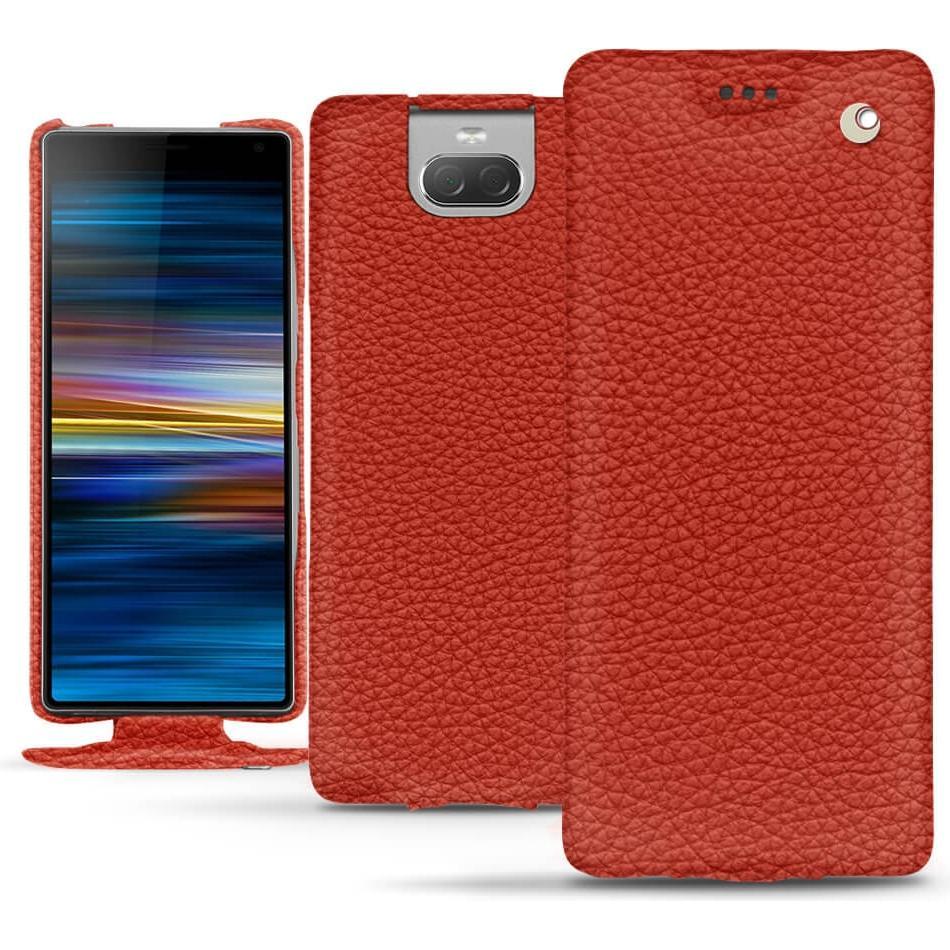 Noreve Lederschutzhülle vertikal (Sony Xperia 10 Plus), Smartphone Hülle, Orange
