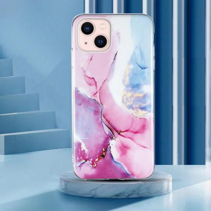 Produktbild Cover-Discount iPhone 14 - Silikon Gummi Case Pink Marble (Apple iPhone 14)