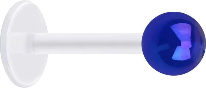 Immagine prodotto Star Piercing Micro Labret trasparente con sfera rivestita di blu scuro (Materiale sintetico, senza ottone)