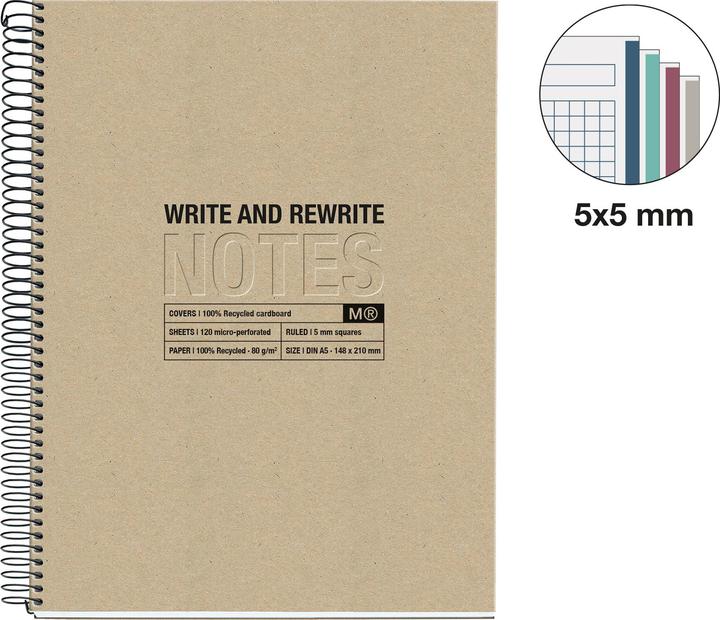 Actual product image Miquelrius Message Notebook (A5, Checked, Hardcover)