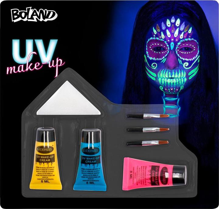 Boland Bright Skull make-up set:UV fluorescent colours