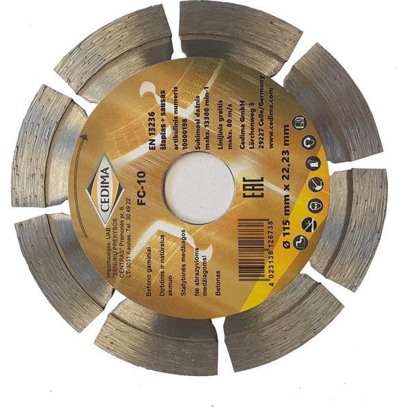 Cedima, Sägeblatt, DIAMOND SEGMENTAL CUTTING WHEEL 115X1,9