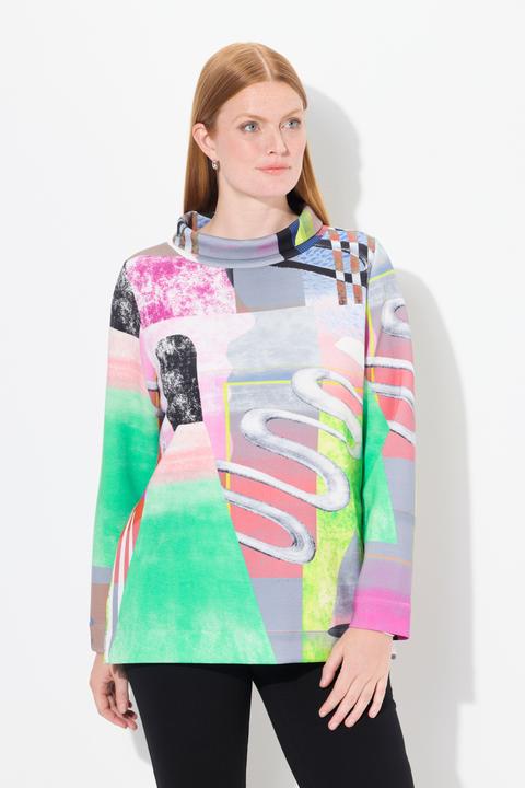 Actual product image Ulla Popken Patch Print Cowl Neck Sweatshirt (54)