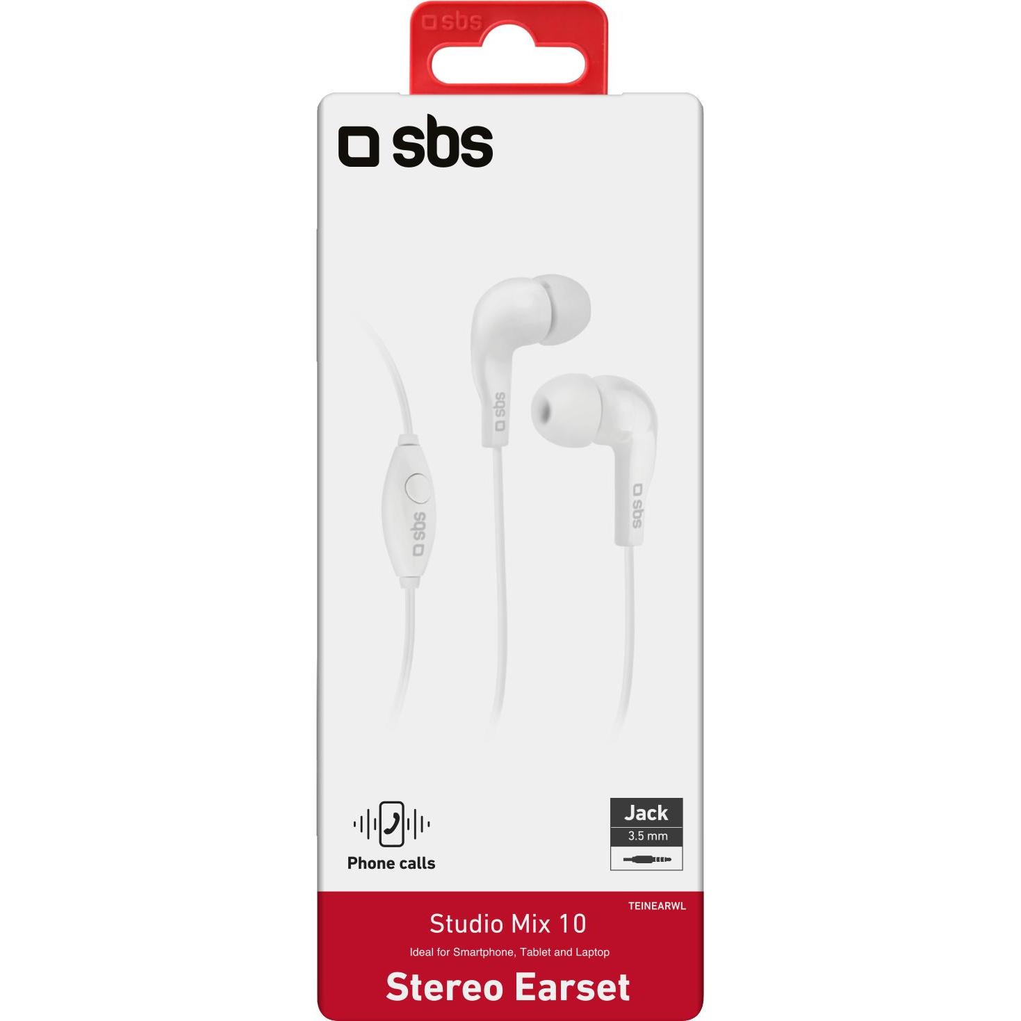 Thumbnail - SBS Kopfhörer mit Kabel, Stereo In-Ear Studio Mix 10, 3,5 mm Klinkenstecker mit Mikrofon und Taste zur G (Kabelgebunden)...