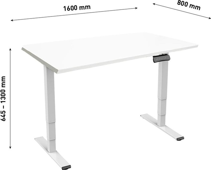 Actual product image Contini Table RAL 9016 1.6 x 0.8 m White with White Table Top (160 x 80 x 130 cm)