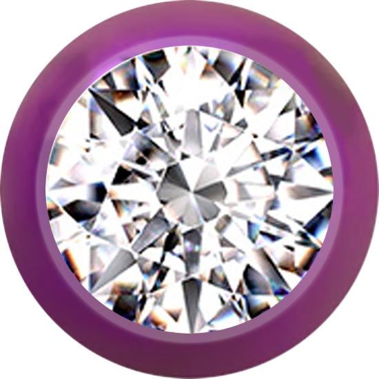 Produktbild Star Piercing Micro Kugel violett mit Kristall silber (ohne Messing, Titan G23)