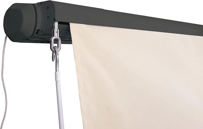 Produktbild Mendler Elektrische Vollkassetten-Markise, 4x3m ausfahrbarer Volant, Polyester Creme, anthrazit - 27198 (4 m)