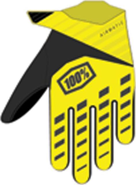 Actual product image 100% Gants Airmatic Youth fluo jaune-noir KS (S)