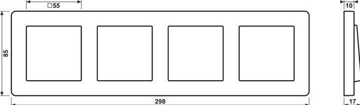 Actual product image JUNG Mounting frame 4f anth mt A / A FLOW Kst AF584BFANM