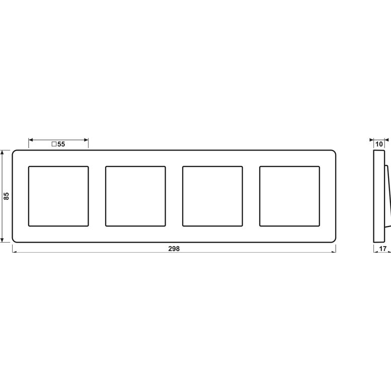 Thumbnail - JUNG, Zubehör Schalterprogramm, Rahmen A flow AF584BFSWM 4-fach graphitschwarz