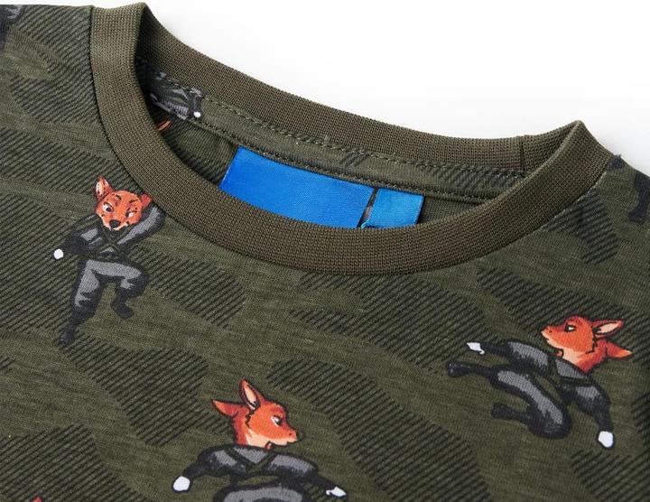 Produktbild vidaXL Kinderpyjama mit Langen Ärmeln Khaki 140,Material: 100 (140)