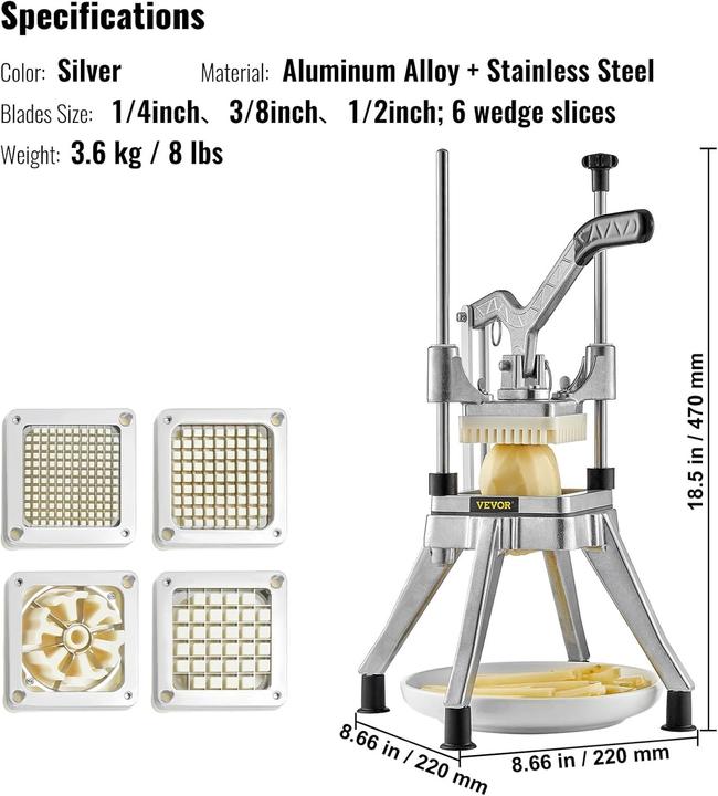 Produktbild Vevor QTJJ002X Potato Cutter Stainless Steel