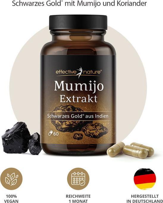 Produktbild Effective Nature Mumijo Shilajit Extrakt (60 Stück, Kapseln, 37 g)