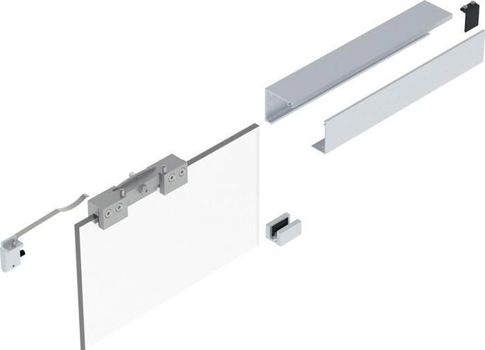 Helm Sliding system GT-L 80 2000 mm stainless steel effect glass doors 8-10.76 mm complete set 900-1100