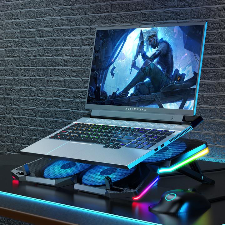 Produktbild Offgridtec Laptopkühler belüftet Laptopständer mit USB-Anschluss K25 PRO Blau