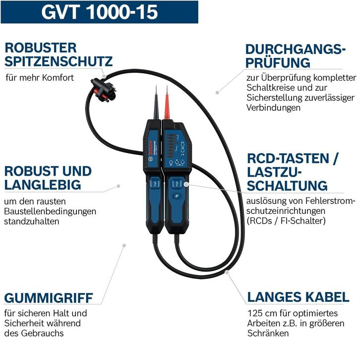 Productafbeelding Bosch Professional Spannungsprüfer (CAT IV 600V, CAT III 1000V)