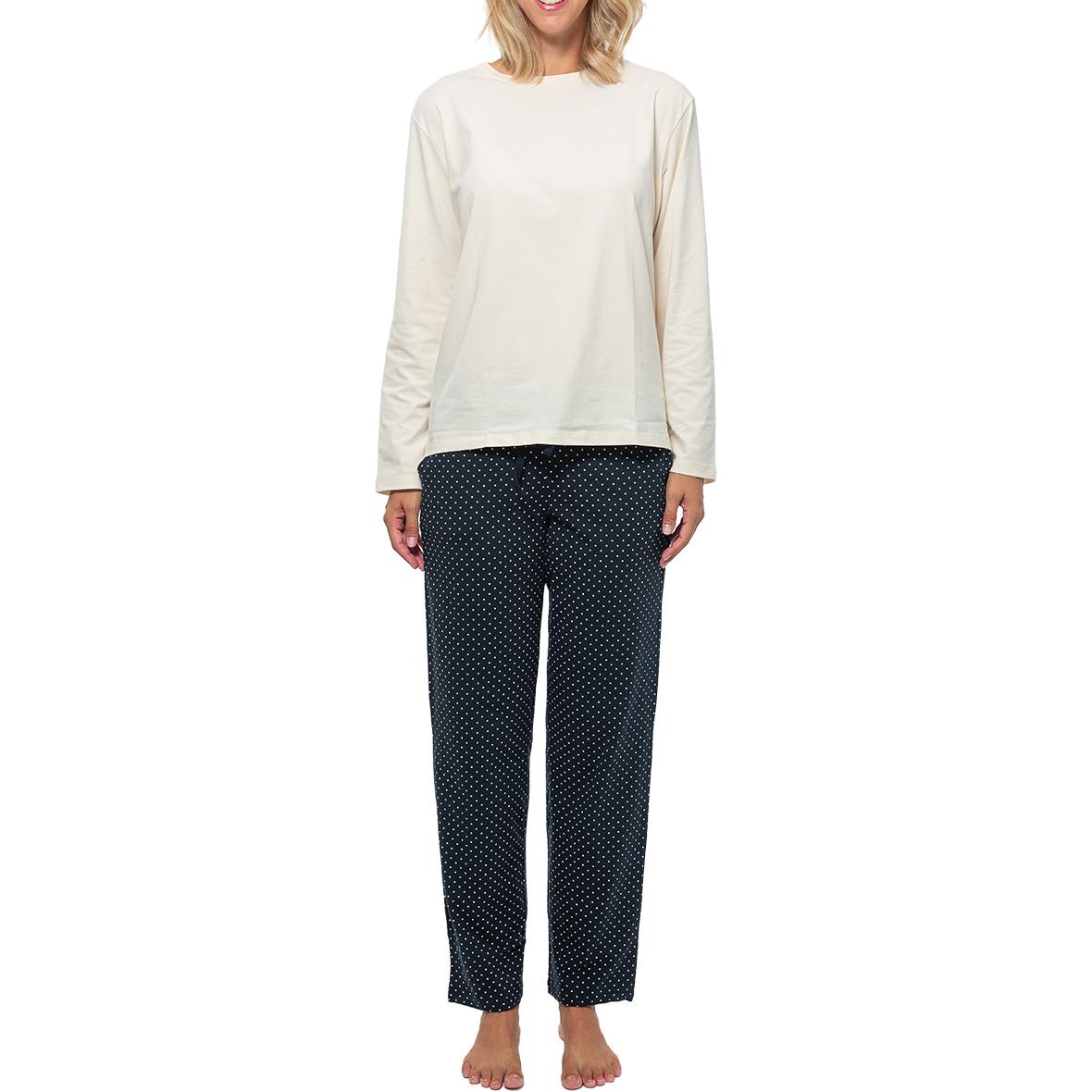 Schiesser, Damen, Pyjama, Organic Cotton Schlafanzug, Blau, (42)
