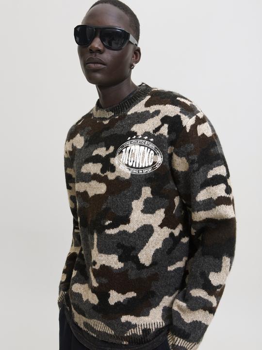 Produktbild Jack & Jones Jcofade Knit Aop Crew Neck Styd Aw25 (S)