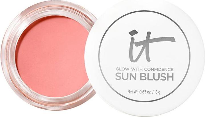 It Cosmetics Glow with Confidence Sun Cream Blush Blendable Buildable Blush Bronzer für einen Hauch von Sonne (Fair Light)