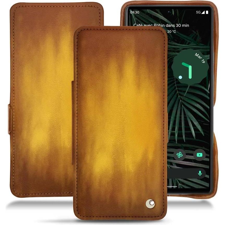 Noreve Lederschutzhülle horizontal (Google Pixel 6 Pro), Smartphone Hülle, Gold