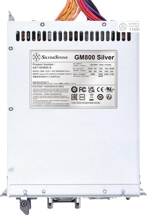 Produktbild Silverstone SST-GM800-S - CYBENETICS Silver 800W+800W mini redundant power supply (1600 W)