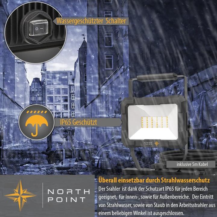 Actual product image Northpoint LED Baustrahler mit Gestell (2400 lm)