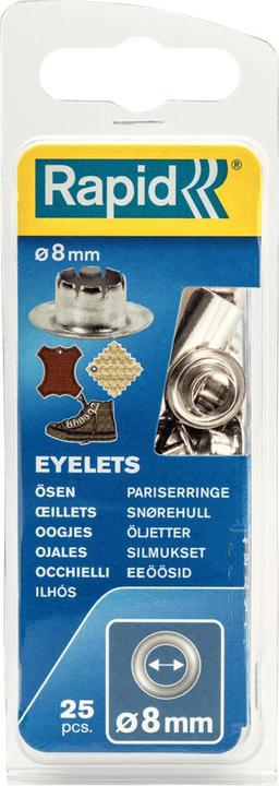 Actual product image Rapid Eyelets 8mm 25 pieces + insertion tool