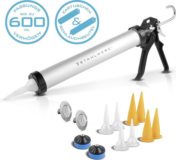 Produktbild Stahlwerk Silikonpistole SP-600 ST 600 ml aus stabilem Aluminium