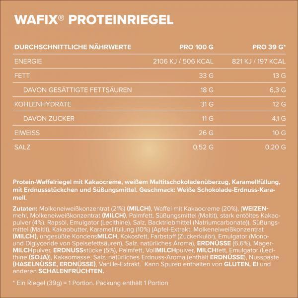 Valeurs nutritives et ingrédients IronMaxx Wafix Bar (24 x 39g) (24 pcs)