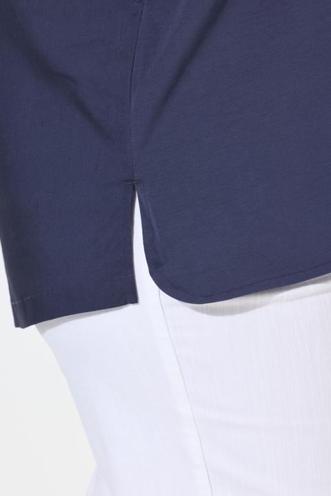 Produktbild Ulla Popken T-Shirt, Materialmix, A-Linie, V-Ausschnitt, Halbarm (58)