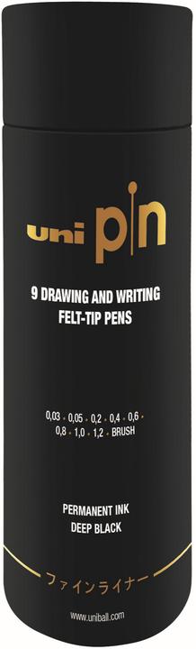 Produktbild Uni-ball Uni - The Tube Finerliner - Black (9 pcs) (401228) (Schwarz, 9x)