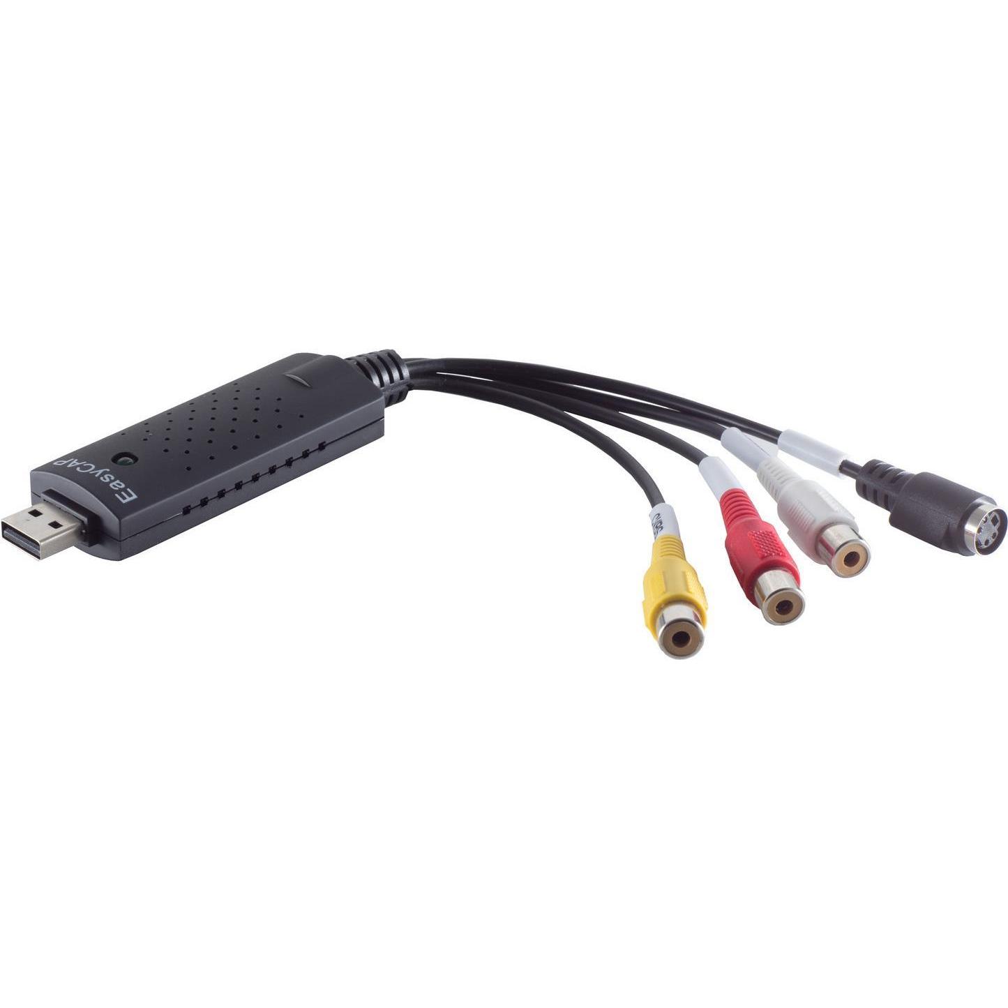 S-Impuls Grabber audio/video USB (Composito, S-Video, USB 2.0, 19 cm), Adattatore dati + video, Nero