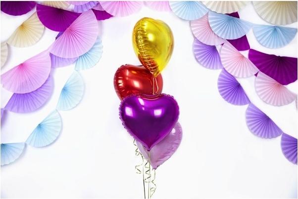 Produktbild Partydeco Folienballon Herz Dark Pink glänzend (1 x)