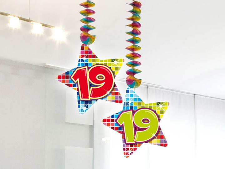 Produktbild Folat Spiral Dekoration Geburtstag Blöcke 19 Jahre - 2 S
