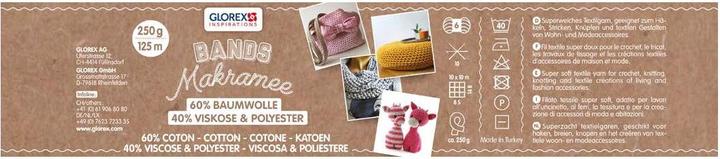 Productafbeelding Glorex Wollen Macramé banden 250 g, Rood (125 m)