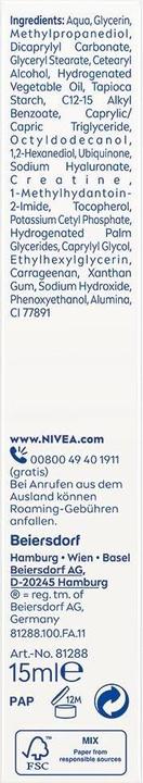 Nutritional values and ingredients NIVEA Q10 Power Anti-Falten Augencreme (Eye Care Cream, 15 ml)