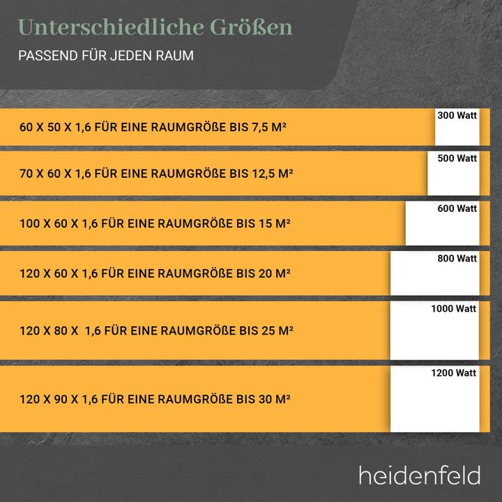 Actual product image Heidenfeld Infrared heater HF-HP130 radiator flat heating panel wall ceiling heating (500 Watt)