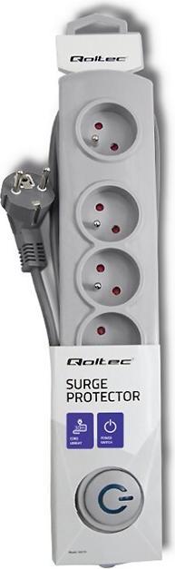Actual product image Qoltec Surge protector 5 sockets 3m gr (5x, CEE 7/4, 3 m)