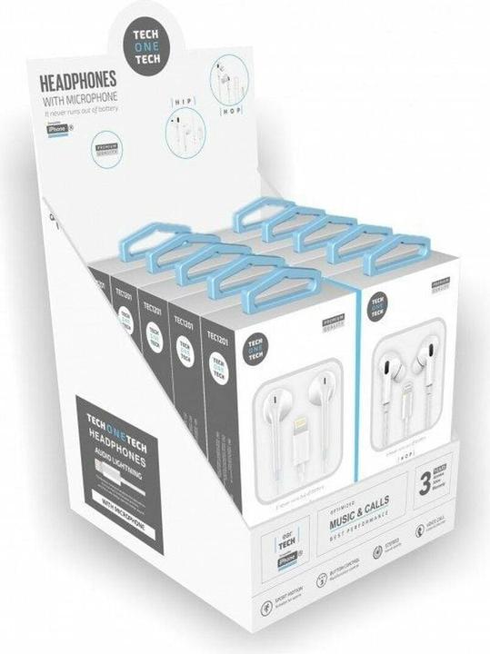 Produktbild Tech One Tech Kopfhörer Mit Mikrofon Tec1203 Weiss 10 Stück
