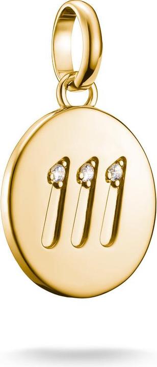 Produktbild Thomas Sabo Charm-Anhänger Engelzahl 111 mit Steinen Connect vergoldet (Silber 925)
