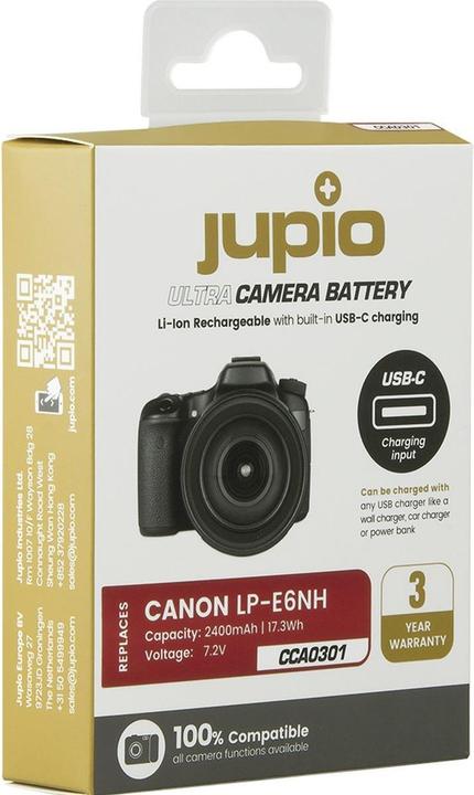 Produktbild Jupio LP-E6NH Ultra C (USB-C Input) 2400mAh (Kamera Akku)