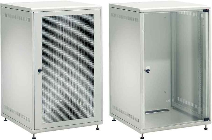 Actual product image Schäfer Shop 48.30cm (19") NT Mini Rack, 18 U, WxHxD: 570 x 875 x 600 mm, with toughened safety glass front (10.86 RU, 19 inch rack)