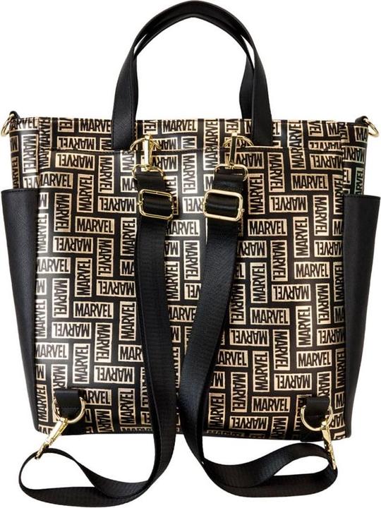 Actual product image Loungefly Marvel by backpack and carrier bag logo